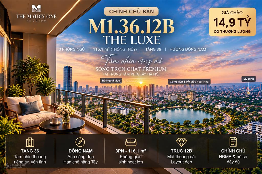 Hiếm  siêu rẻ chính chủ the luxe  3pn 116,1m2  tầng cao  đông nam  view thoáng  13,3 tỷ