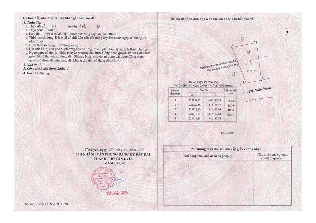 Bán đất tại phường uyên hưng, 14,4 tỷ, 1433 m2