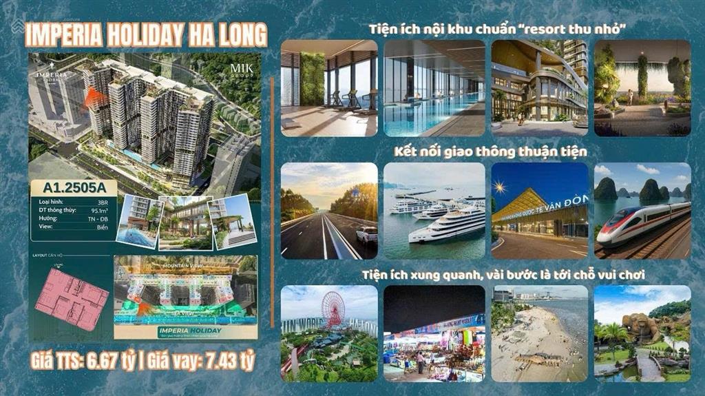 Bán căn 3 ngủ imperia holiday  the bayside view vịnh hạ long