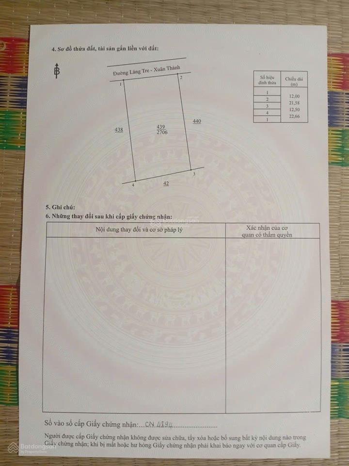 Cần bán lô đất 12m, đường láng  tre xuân thành, xã suối cao cũ giá siêu hời