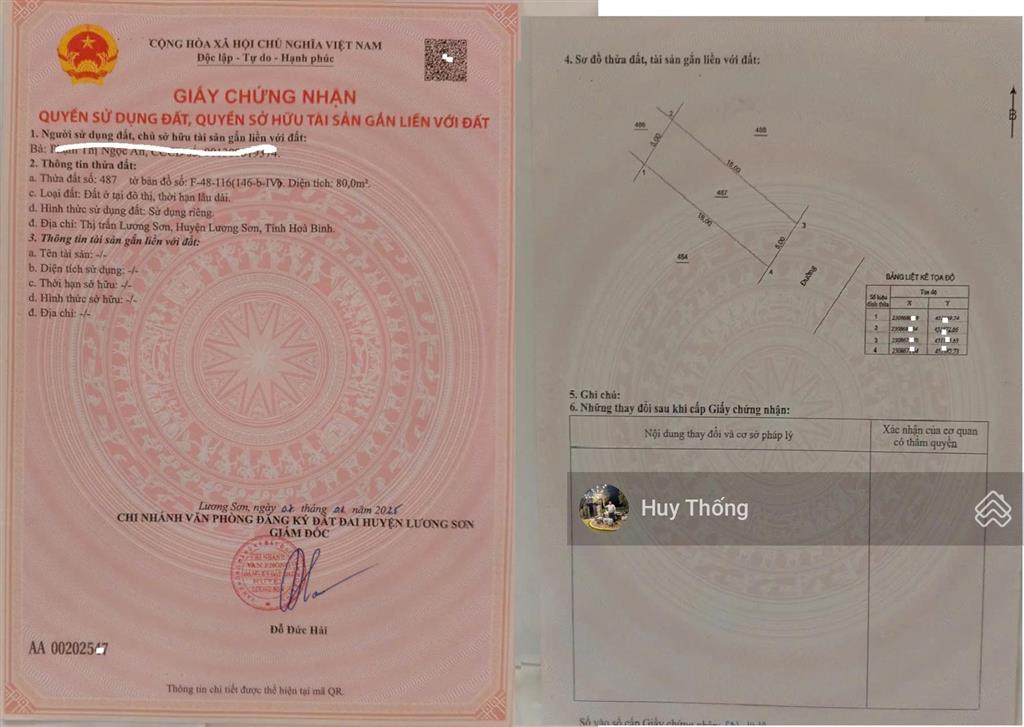 Bán 80m2 hub, lương sơn, phú thọ. giá nhỉnh 2,x tỷ. cách xuân mai hn 5km