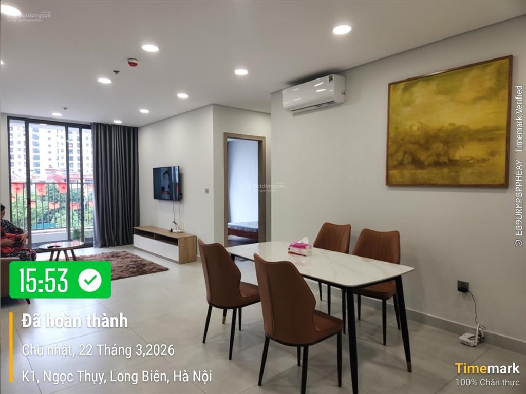 Cho thuê căn 2 ngủ full đồ 89m2 tại chung cư khai sơn city  long biên  hà nội. giá 12,5tr.