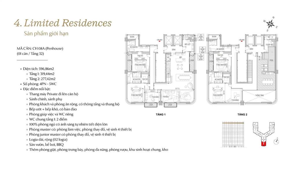 Penthouse kề phố cổ vip nhất hà nội, thang máy riêng,bể bơi trong nhà,3 mặt view sông 0965 572 ***