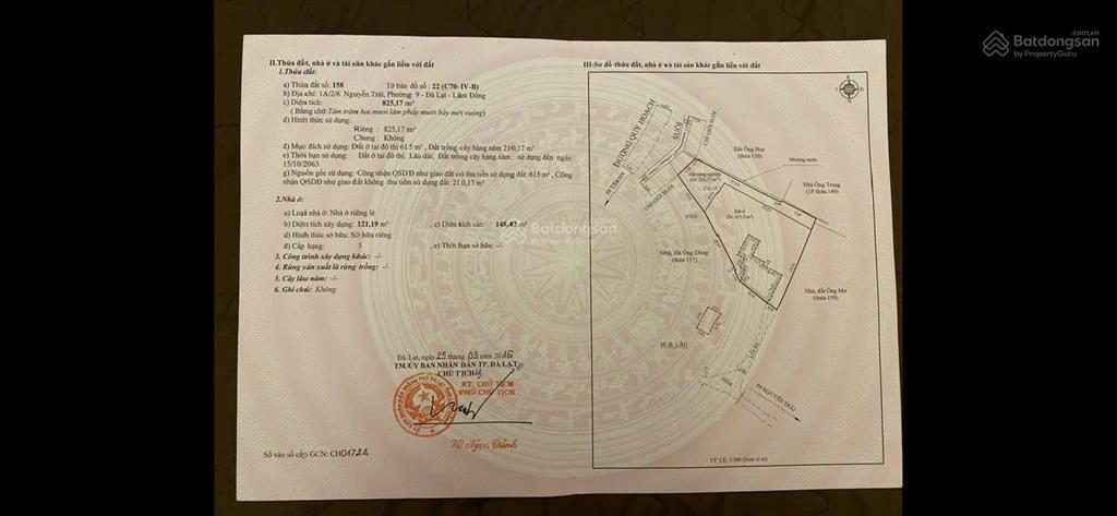 Chính chủ mảnh đất ở đường nguyễn trãi, phường 9, đà lạt. diện tích 825,17m2.  0378 920 ***