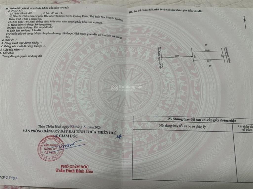 Đất mặt tiền đường nguyễn vịnh thị trấn sịa giá rẻ