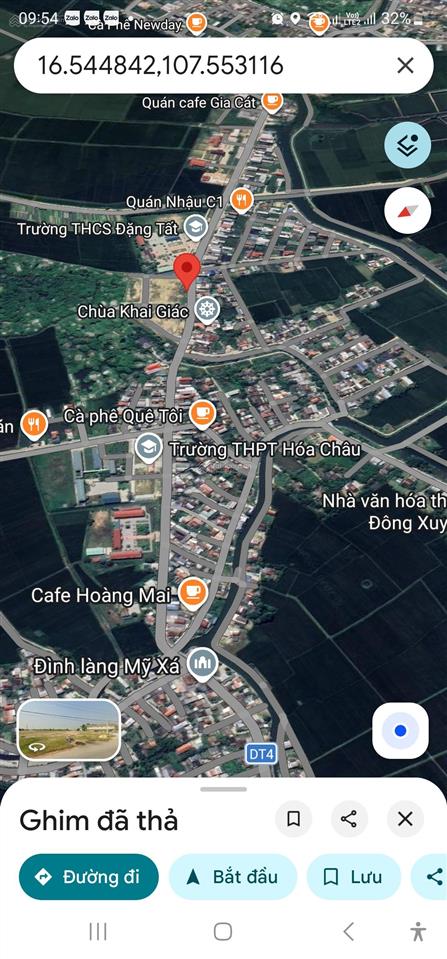 Đất mặt tiền đường tỉnh lộ 4, cạnh bên trường thcs đặng tất, gần trường thpt hóa châu