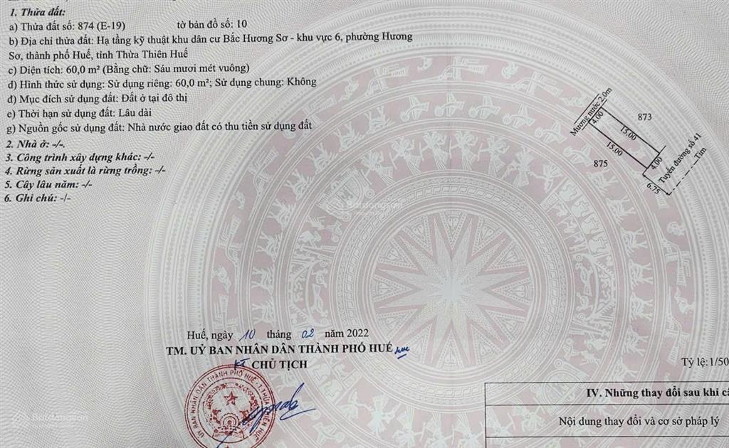 Đất hương sơ khu vực 6, hướng đông nam mát mẻ