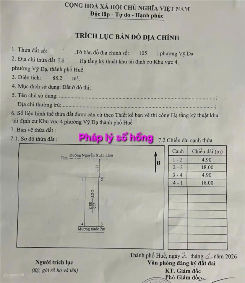Đất mặt tiền đường nguyễn xuân lâm, kqh xuân phú, gần các chung cư