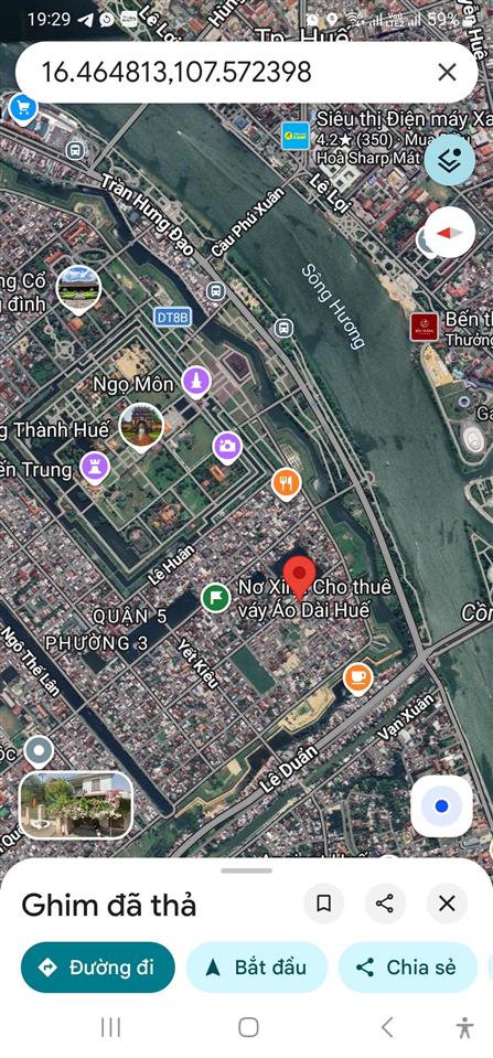 Bán gần 470m2 đất nội thành thành phố huế, 2 mặt tiền