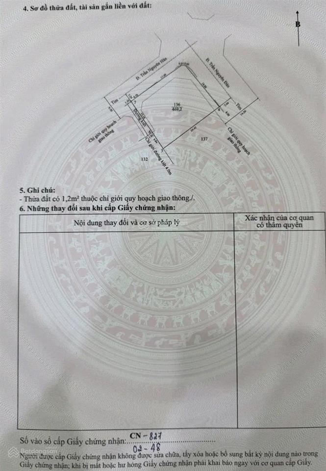 Bán gần 470m2 đất nội thành thành phố huế, 2 mặt tiền
