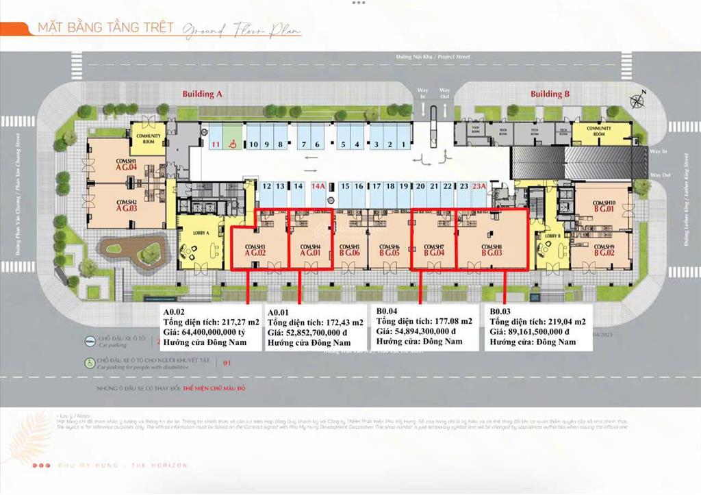 Bán shophouse dự án the horizon phú mỹ hưng, 2 tầng, 177m², ngang 8x11, 54 tỷ. sẵn kinh doanh