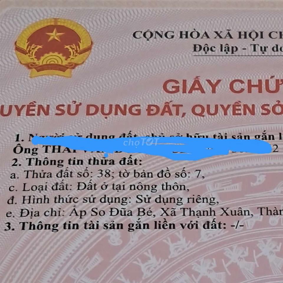Cần sang lại miếng đất 200m2 ngang 10 dài 20