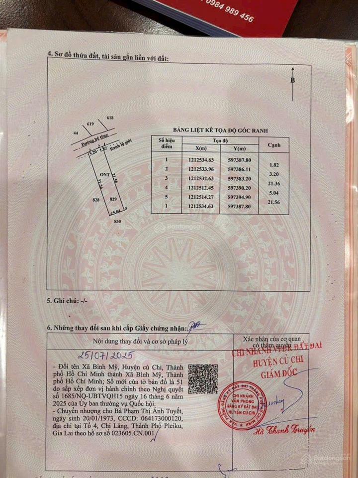 Bán đất thổ cư đã san lấp diện tích 106m2 xây dựng hoàn công tự do