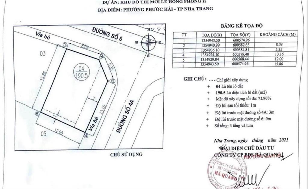 Bán lô góc đẹp giá tốt kđt hà quang ii nha trang  0798 379 ***
