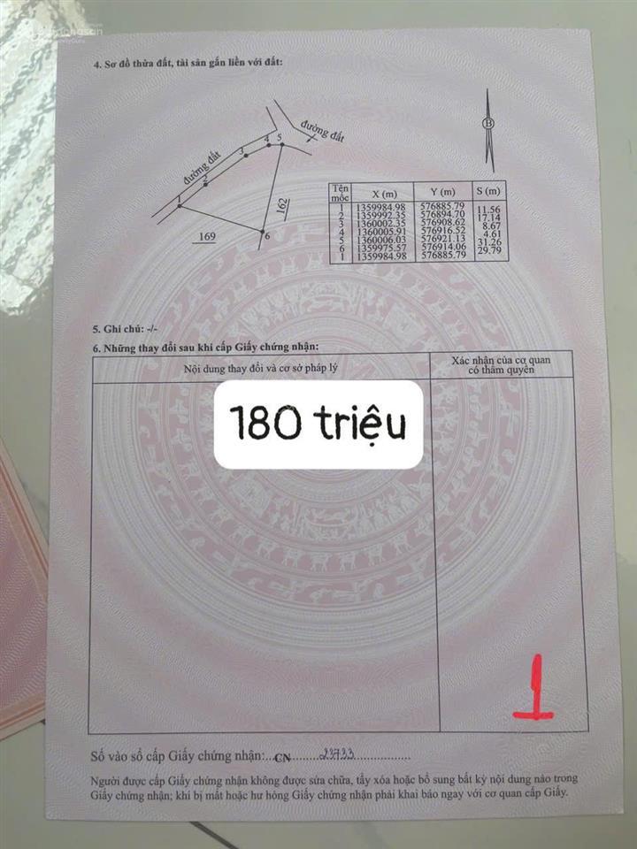 Đất vườn diên đồng lô góc đẹp rẻ 180tr. diên tích 544m2 ngang 42m đường 6m