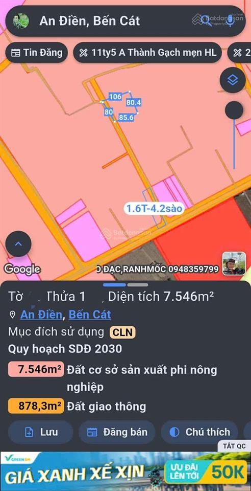 Đất an điền quy hoạch skc nhánh hl608,3 sổ liền kề có bán lẻ,xung quanh nhiều công ty xí nghiệp