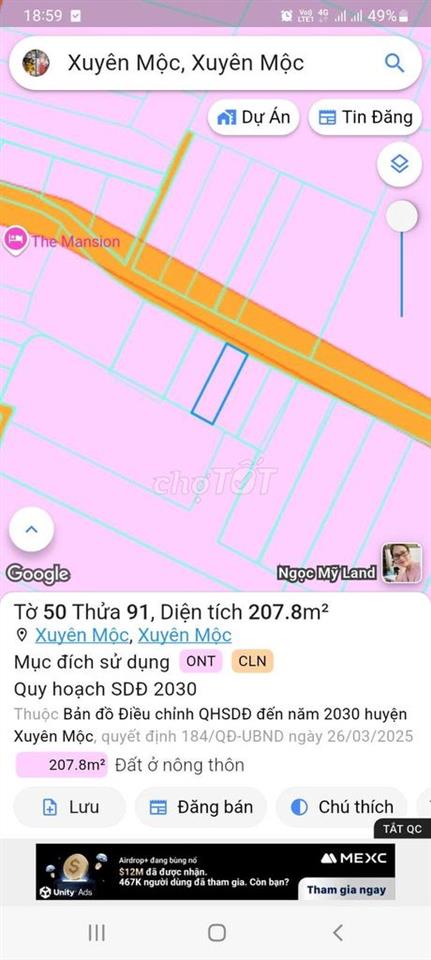 Đất đẹp xã Xuyên Mộc Tp.Hồ Chí Minh