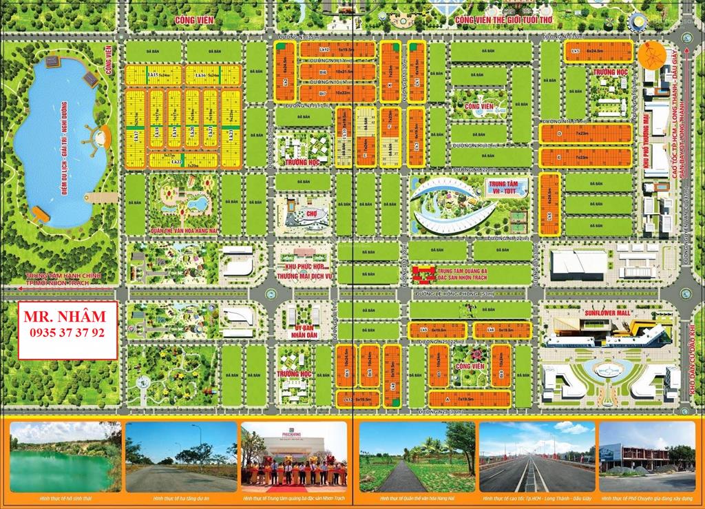 Cần tiền bán nền đất dự án sunflower city nhơn trạch đồng nai 161m2 giá 1,1 tỷ.  0935 373 ***