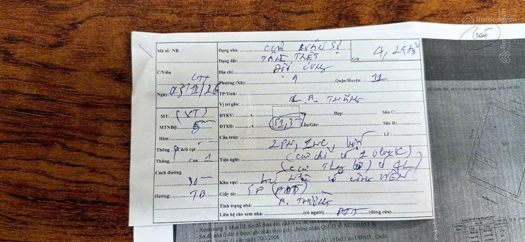 Bán nhà hẻm 5m (xt) tầng trệt c/cư quân sự đội cung, p.9, q.11 giá 4.29 tỷ