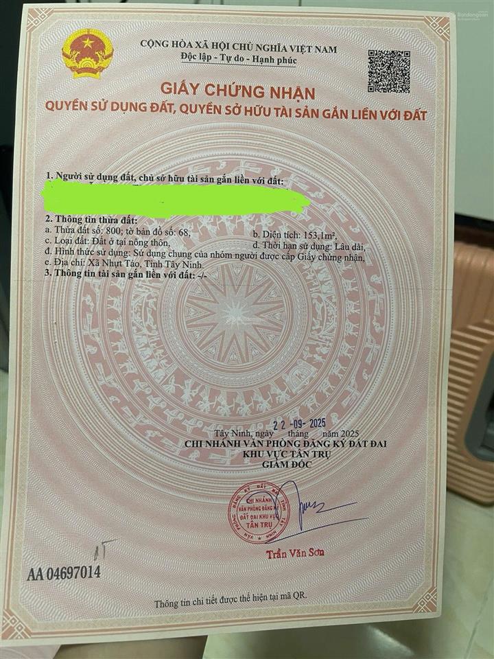 Bán đất full thổ cư lê văn bèo, x. tân nhựt, h. tân trụ, long an, 850tr