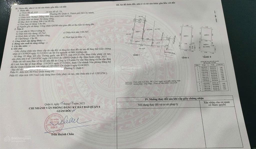 Bán nhà hẻm 3m (oxh) minh phụng, p. 9, q. 6, 6,2 tỷ