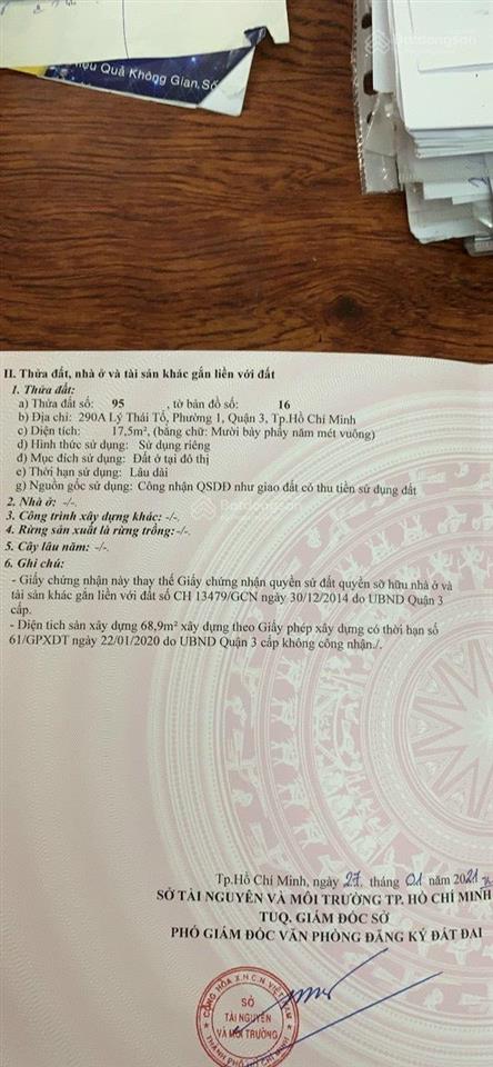 Chính chủ bán nhà giá rẻ căn gốc 2mt 290a lý thái tổ, p.1, q.3, 8,2 tỷ.