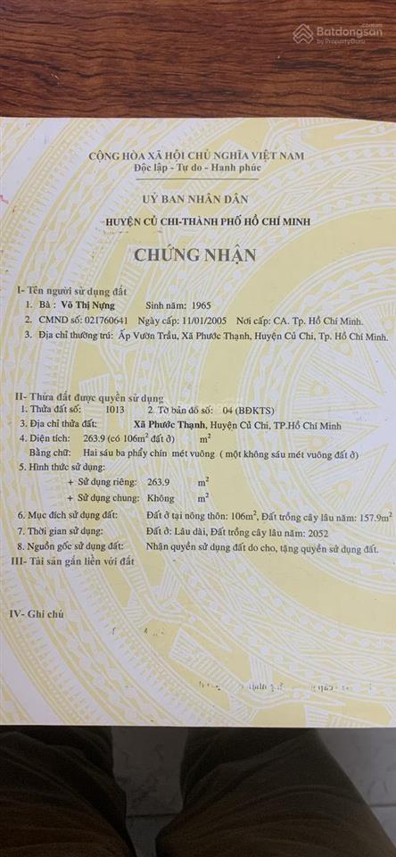 Chính chủ bán biệt thự vườn giá rẻ mt 149 võ văn điều x. phước thạnh, h. củ chi, 3.29tỷ
