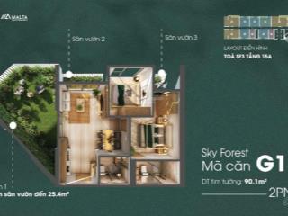 Cần bán căn 2 phòng ngủ sky forest sân vườn to hơn 20m2 giá tốt
