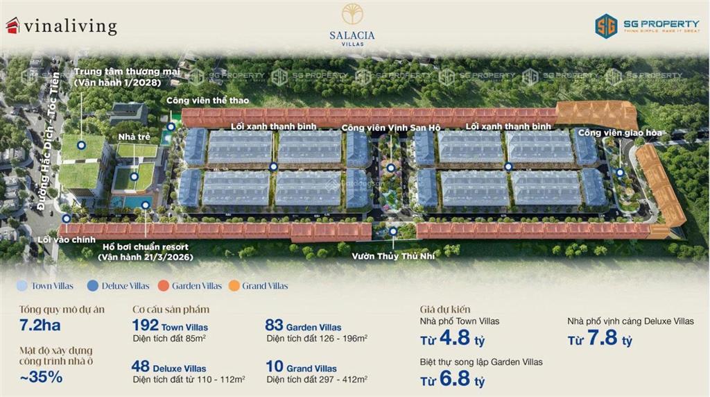 Salaciacompound villa, nhà phố chuẩn resort gđ1số lượng có hạn giá từ 4,7 tỷtrả chậm 48 tháng