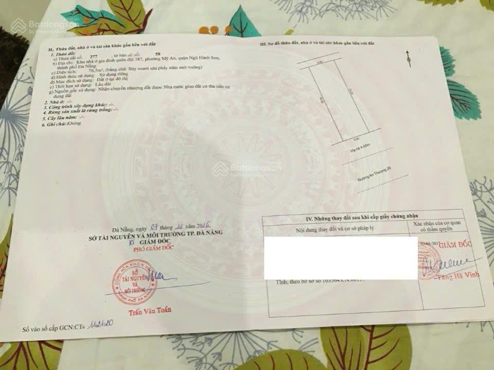 Bán góc an thượng 29, ngũ hành sơn, đà nẵng, sau lưng đỗ bá, vị trí cực sầm uất.  0934 863 ***