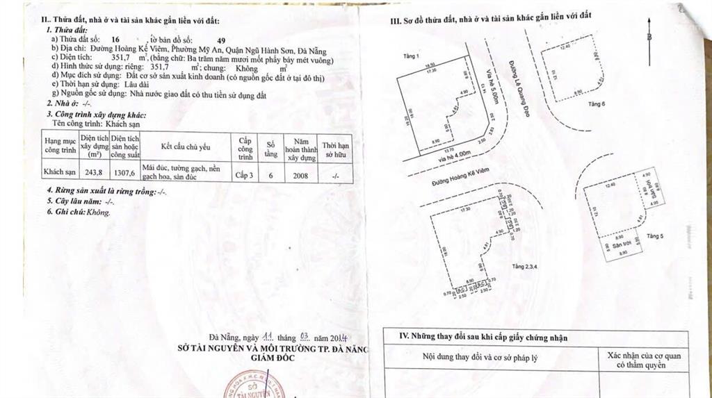 Khách sạn góc 2 mặt tiền hoàng kế viêm lê quang đạo, ngay phố an thượng.  0934 863 ***