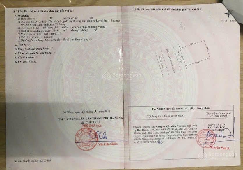Bán nhà mặt phố đường trần bạch đằng, phường mỹ an, ngũ hành sơn, đà nẵng  0934 863 ***