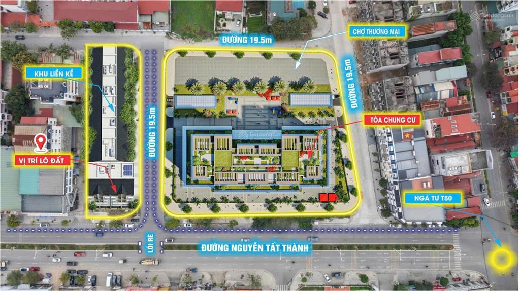 Bán căn liền kề khu trung tâm thương mại chợ tích sơn. băng 2 đường hùng vương
