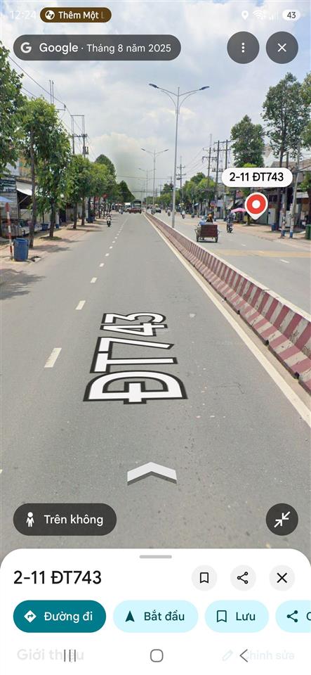 Mặt tiền dt743 1040, vuông đẹp, kinh doanh buôn bán tốt.