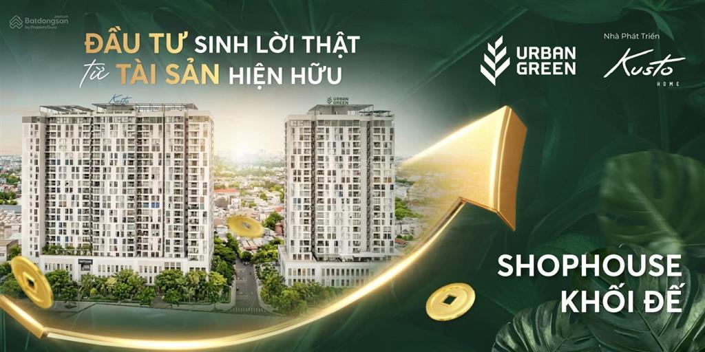 Chỉ 50tr/m2 3,6 tỷ sở hữu ngay shophouse urban green đã có sổ nhận ngay 2535tr/th, ck lên đến 30%