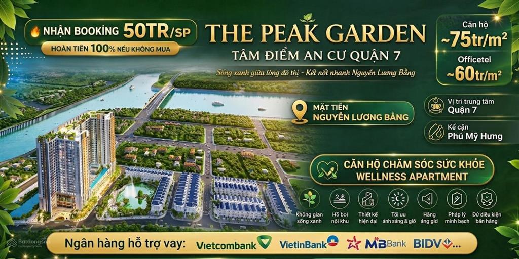 The peak garden quận 7  giữ chỗ 50tr  ưu tiên chọn căn view đẹp nhất!
