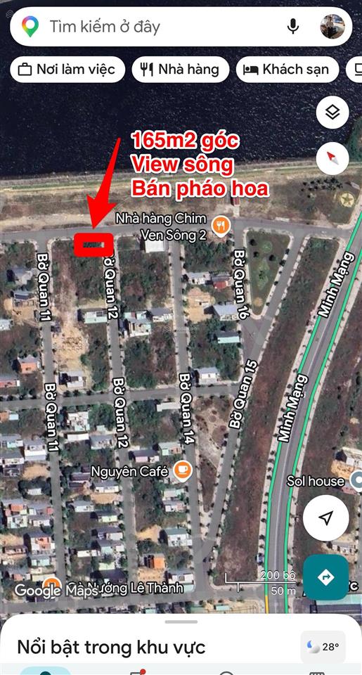 Chính chủ cần bán 200m2 mt công viên bờ quan  khu kinh doanh  nam hòa xuân