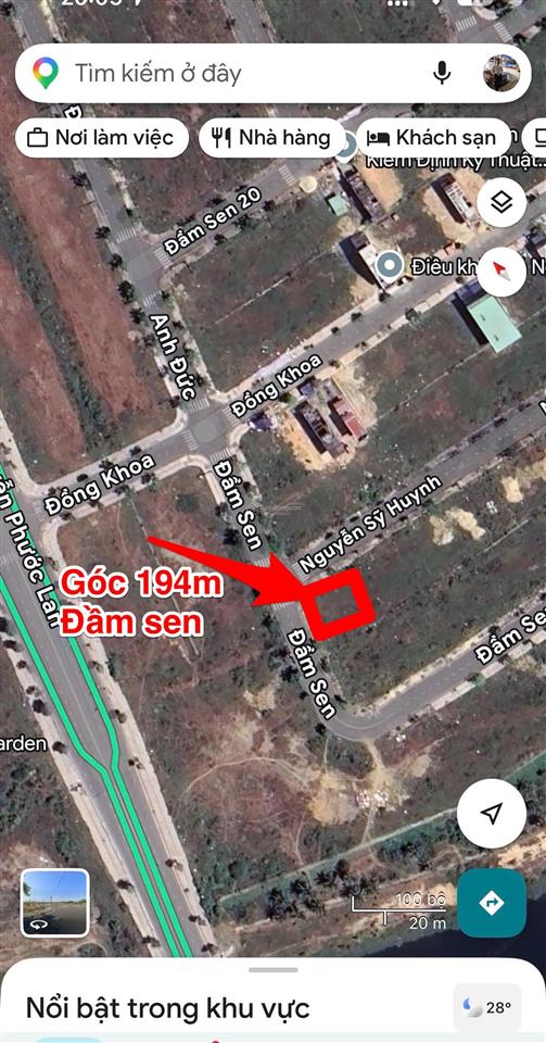 Chính chủ cần bán 200m2 mt công viên bờ quan  khu kinh doanh  nam hòa xuân