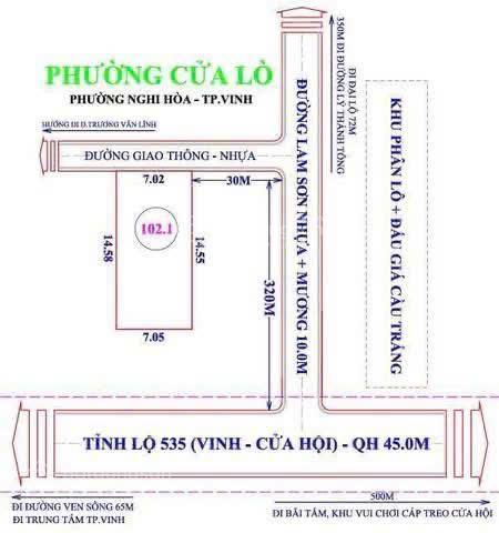 Hơn 1 tỷ lô đất đẹp cách vin bãi biển tầm 500m  đường thông full thổ cư