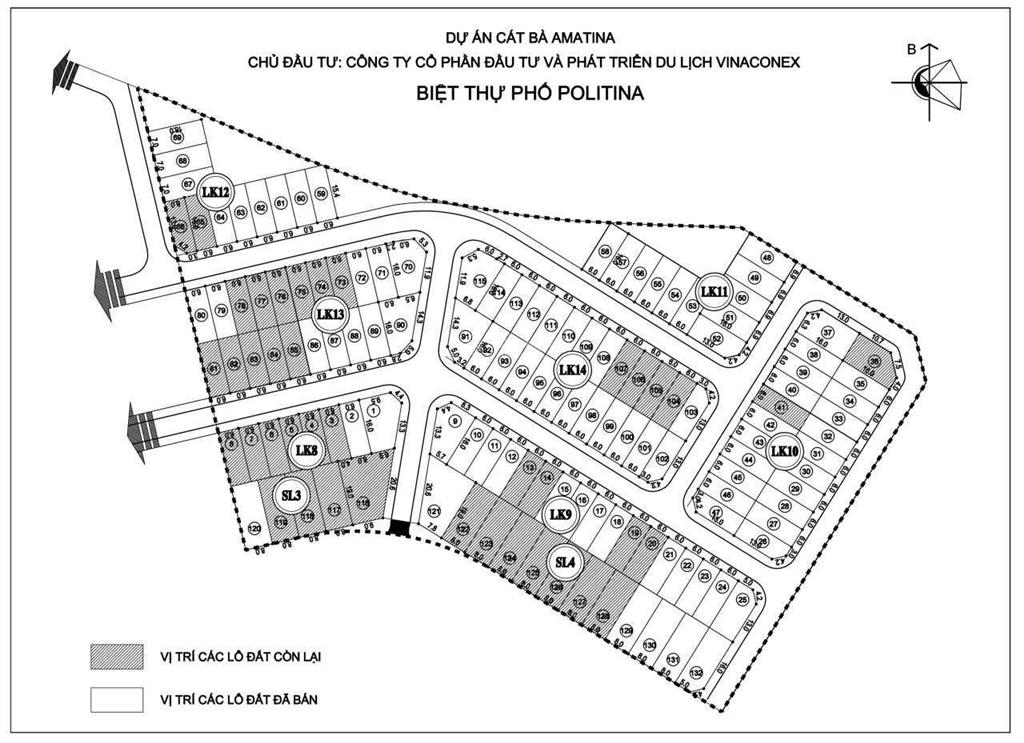 Bán gấp căn liền kề xẻ khe 96m2, mặt tiền 6m, phân khu a3 cát bà amatina, giá đầu tư hợp lý
