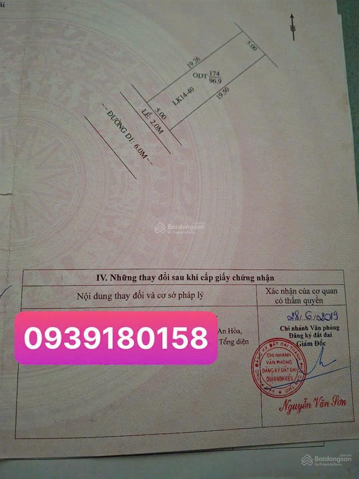 Bán đất tặng nhà đường d1 cồn khương