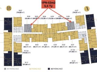 [hot hot] 53m²5,5 tỷ chính chủ bán gấp căn hộ 1pn, sẵn hđt giá tốt, rẻ hơn 200tr