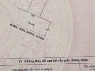 Một lô duy nhất mặt tiền kinh dương vương đoạn chuqa qua nguyễn sinh sắc, vị trí đẹp