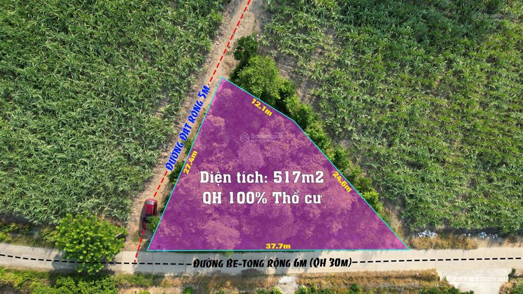 Bán đất 2 mặt tiền đường liên huyện  khánh nam, khánh vĩnh  517m2 giá 390 triệu