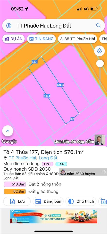 Mặt tiền ngay đường tôn thất thuyết  thị trấn phước hải  cách biển phước hải 1,5km  12x48m