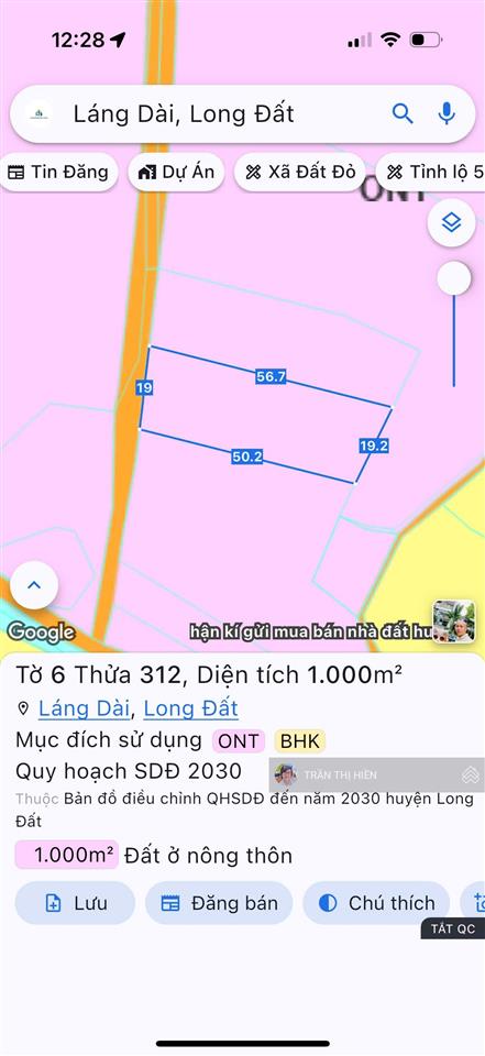 Bán vườn mít siêu rẻ  láng dài  đất đỏ  tp hcm. view cánh đồng lúa  dt 1000m2  19 x 56m
