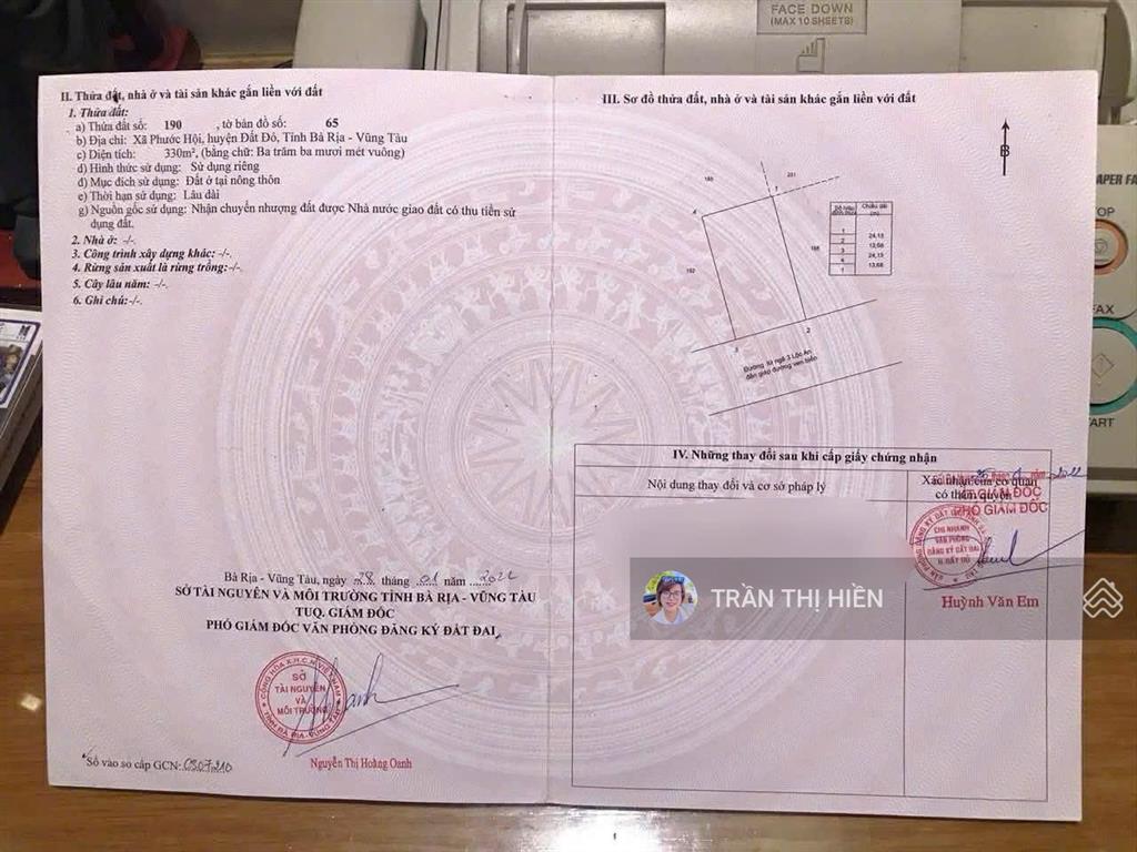 Mặt tiền trục chính ven biển võ văn kiệt  đường đang mở lớn 36m  cạnh uỷ ban xã phước hải  330m2