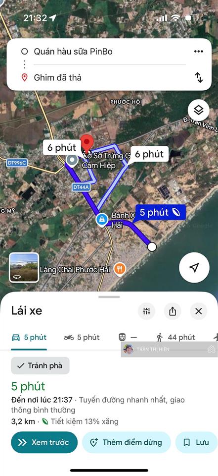 Mặt tiền trục chính ven biển võ văn kiệt  đường đang mở lớn 36m  cạnh uỷ ban xã phước hải  330m2