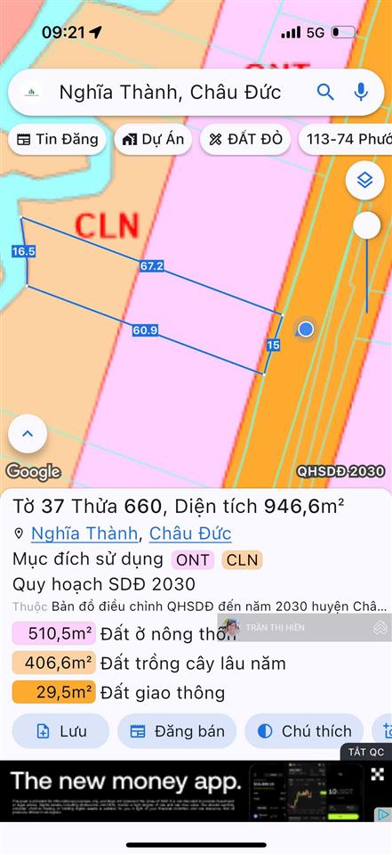 Mặt tiền hương lộ 2  xã nghĩa thành  tp hcm ( brvt cũ)  dt 946,6m2  ngang 15x67m sẵn 100m2