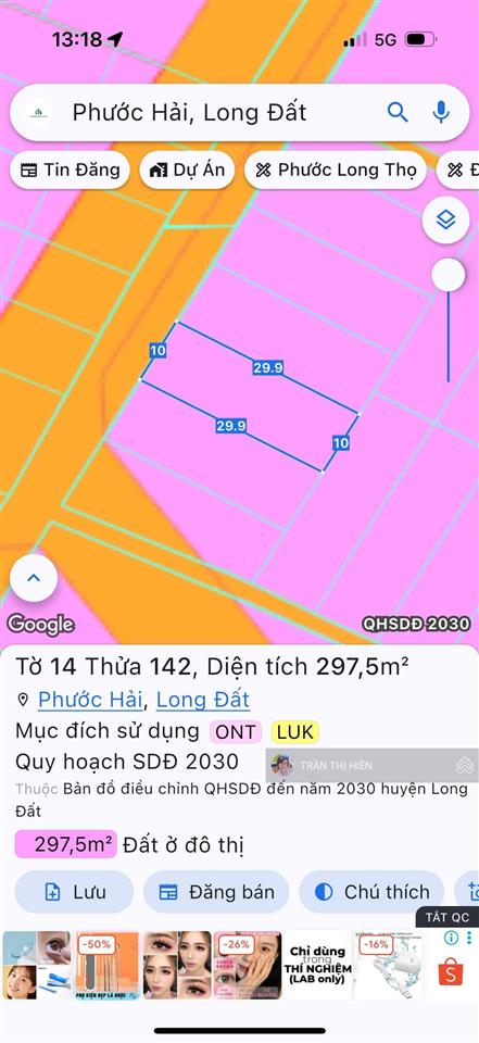 Cách biển phước hải chỉ 5km  10x30m sẵn 100m2 thổ cư